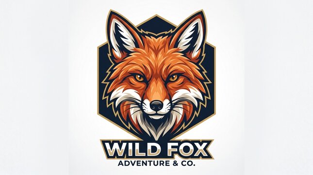 *Bold fox head logo with orange fur and sharp amber eyes. "WILD FOX ADVENTURE & CO." text below, on dark hexagon badge.*