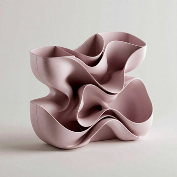 Organic wave-inspired desktop organizer designed for modern workspaces and 3D printing.
