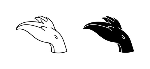Obraz premium Bird Head Icon, Black and White Vector Graphics, Abstract Animal Symbol