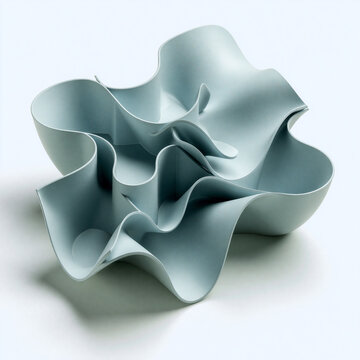 Organic wave-inspired desktop organizer designed for modern workspaces and 3D printing.
