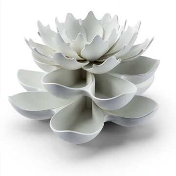 Lotus-inspired desktop organizer combining elegant floral design with practical storage for 3D printing.