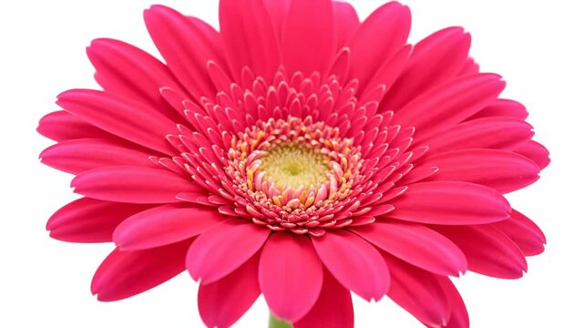 Close up of pink Gerbera daisy flower on white background