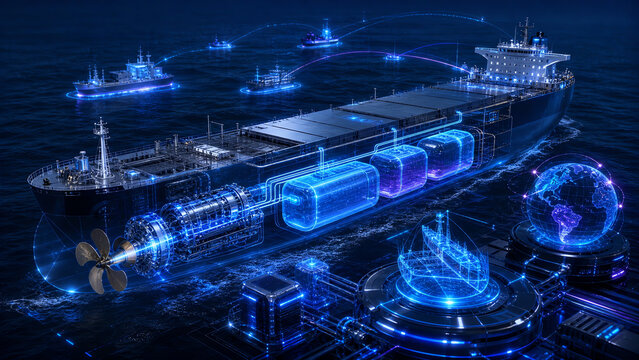 Connected Cargo Ship Fleet with Digital Fuel System