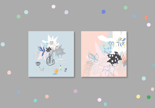 Floral Aesthetic Cards Layout