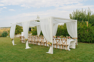 wedding chairs on the beach © smmartynenko