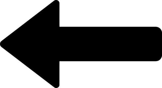 Black arrow pointing left icon