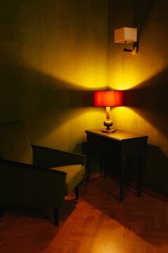 lamp on a table