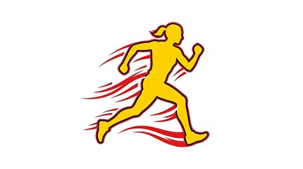 Obraz premium Dynamic running man in motion blur effect. Fast athlete sprinting with speed lines for sports energy concept.