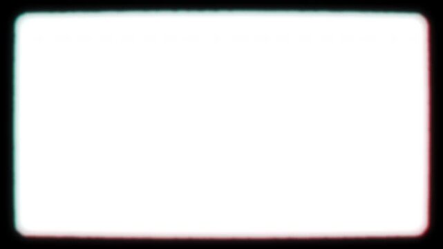 Bright white glowing screen with retro analog crt scanline texture