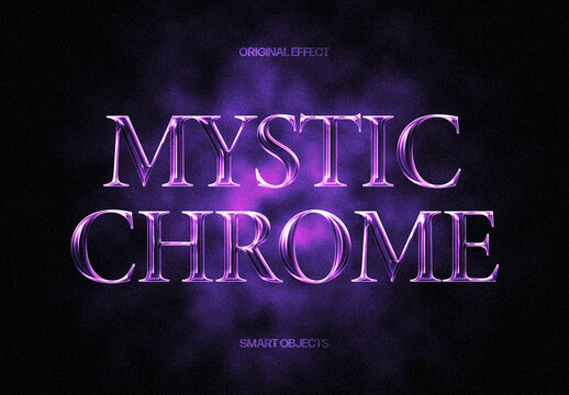 Mystic Chrome Original Text Effect For Poster And Branding Design