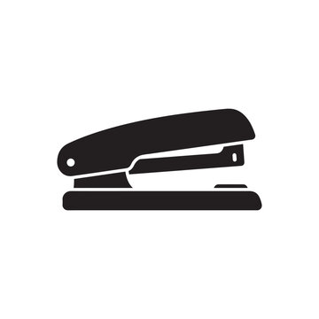 Modern Office Stapler Black Silhouette Vector Icon