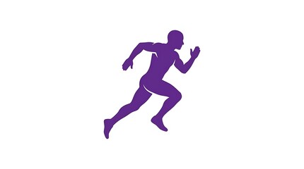 Obraz premium Silhouette runner sprinting at full speed. Dynamic athlete in motion for fitness and sports marketing.