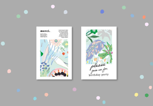 Floral Aesthetic Cards Layout