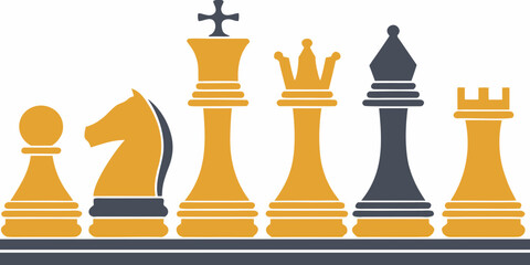 Chess Pieces Lineup A Vector Illustration Against A White Background © Rupa