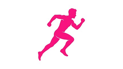 Obraz premium Silhouette runner sprinting at full speed. Dynamic fitness athlete in motion for sports training and endurance exercise.