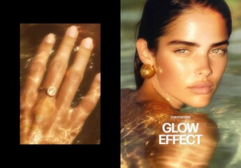 Vertical Dreamy Glow Photo Effect For Poster And Print Design