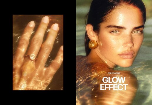 Vertical Dreamy Glow Photo Effect For Poster And Print Design