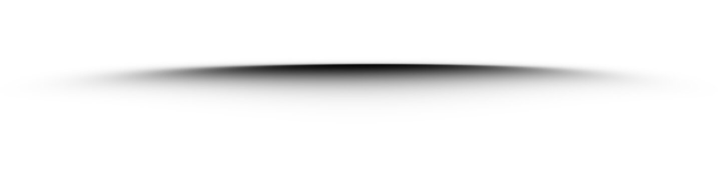 Black gradient shadow line, soft dark fade, overlay effect isolated on transparent background