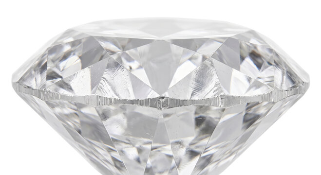 Close-up macro view of a brilliant cut diamond showing its facets and sparkle