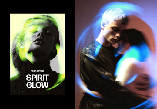 Vertical Spirit Glow Photo Effect For Poster And Print Design