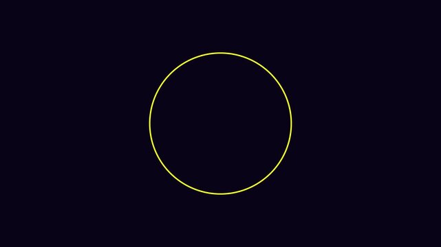 Minimalist yellow circle outline transitioning into subtle grey geometric zigzag patterns on dark surfaces