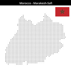 Fototapeta premium Map of Morocco region Marakesh-Safi in small size square dots