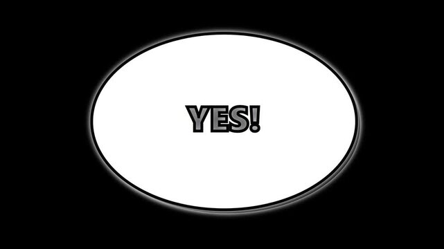 Multiple white oval buttons featuring the word Yes displayed in a bold black capital font style