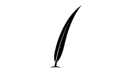 CAD tree lines Black silhouette grass Vintage quill pen icon vector, black ink feather silhouette for calligraphy and literature, elegant writing tool symbol for branding and logo design © MdAbdul