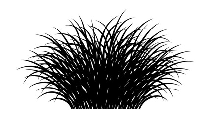 Obraz premium CAD tree lines Black silhouette grass Black grass silhouette vector, wild meadow plant tuft, botanical garden bush illustration, natural field greenery element for landscape design isolated on
