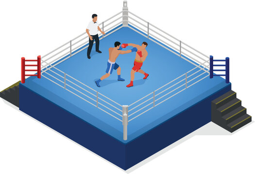 2 boxers fighting in boxing ring