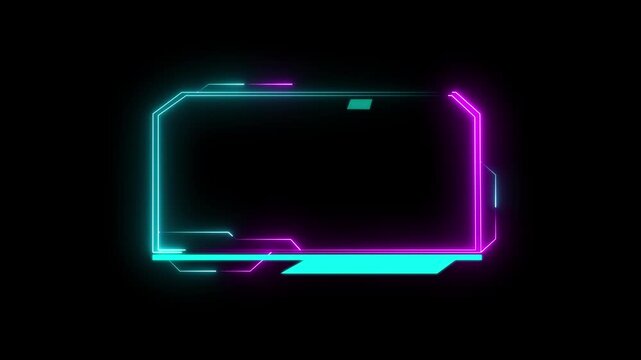 Futuristic HUD frame overlay This futuristic HUD frame overlay provides a tech border. Cyber Security Warning, Video Editing and Broadcasting Motion Loop..