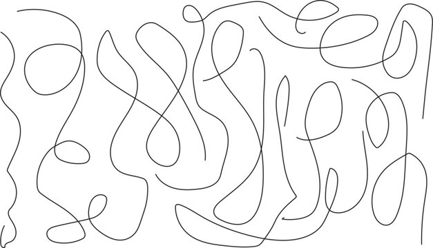 Continuous line drawing of abstract shapes creating vertical motion and flowing curvature.