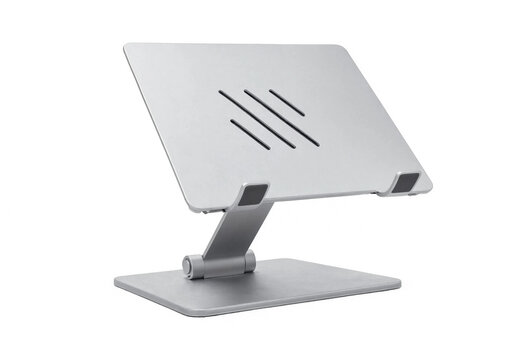 Professional silver height adjustable laptop cooling stand with aluminum, workspace