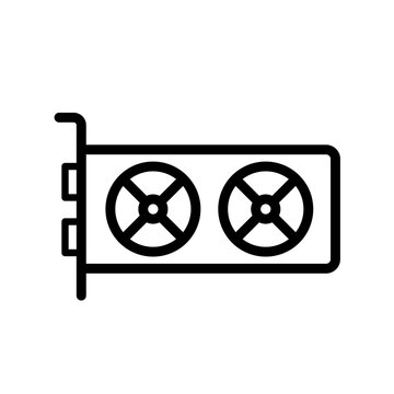 Graphics card line vector icon