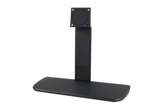 Black adjustable monitor riser stand base with flat desktop plate adjustable computer