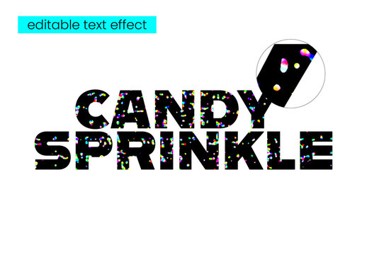 Candy Sprinkle Editable Text Effect with Colorful Confetti