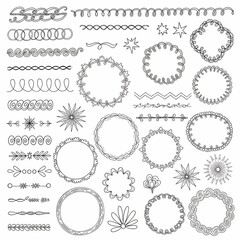 Fototapeta premium Whimsical Hand-Drawn Flourishes: Delicate Ink Details for Elegant Design
