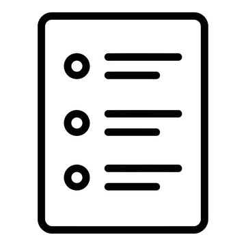 Summary icon outline icon vector representing business document brief executive overview key points report condensed page line art illustration for presentation and dashboard