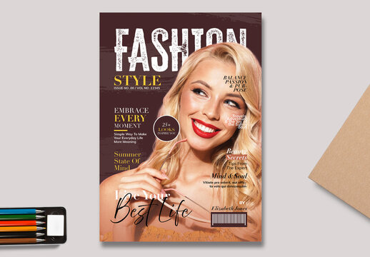 Fashion Magazine Cover Page Template