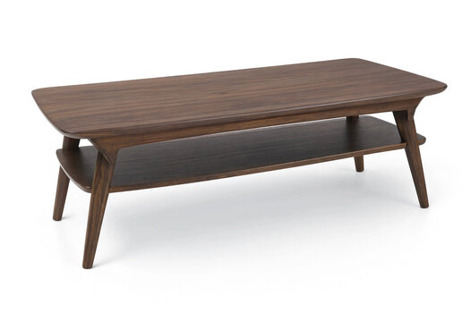 Modern wooden coffee table with lower shelf for living room furniture interior platform