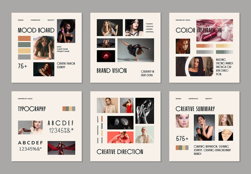 Social Media Mood Board Template Layout