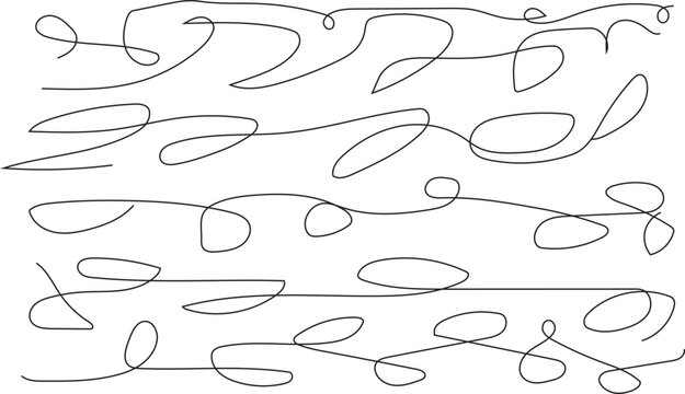 Seamless abstract continuous line doodle pattern for modern artistic background textures.