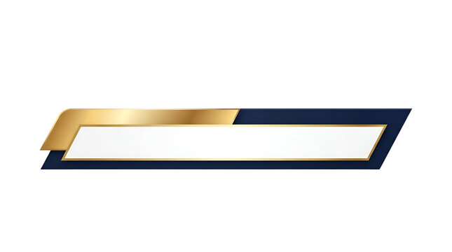 Classic Navy Blue and Metallic Gold Angled Lower Third Banner for Premium Broadcast and Corporate Video