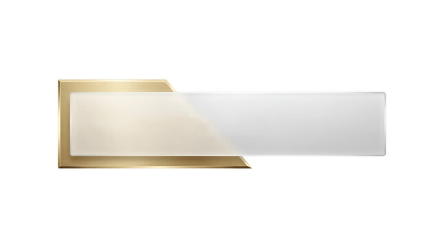 Sleek Frosted Glass Name Plate with Brushed Gold Corner Frame for Luxury Video Editing