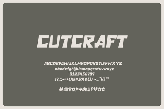 Cutcraft Italic Font Bold Paper-Cut Display Typeface For Craft Branding Diy Posters Workshop Graphics Paper-cut Packaging And Creative Display Typography
