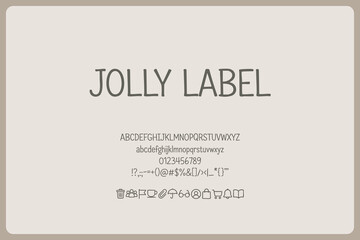 Obraz premium Jolly Label Font Bold Handmade Label Typeface For Snack Packs Handmade Labels Marker Branding Party Packaging And Creative Display Typography 