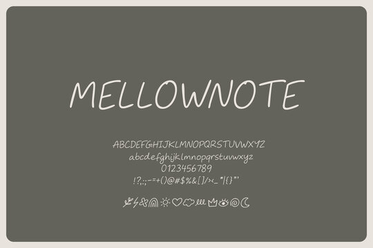 Mellownote Italic Font Soft Handwritten Note Typeface For Cozy Notes Sweet Cards Warm Wishes Journals And Creative Display Typography
