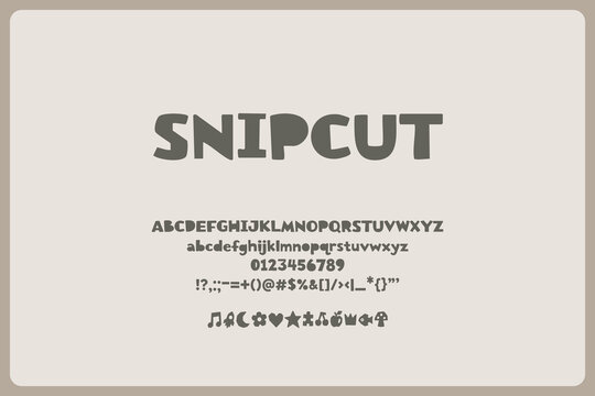 SnipCut Font Paper Cut Display Typeface For Craft Posters Sticker Packs Diy Packaging Kids Graphics And Creative Display Typography
