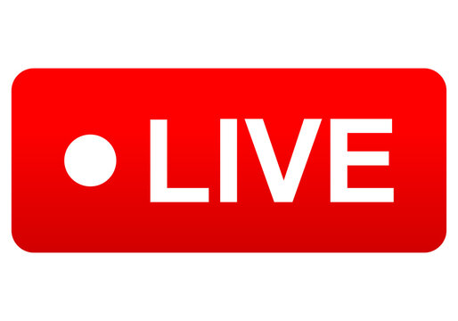red rectangular live button
