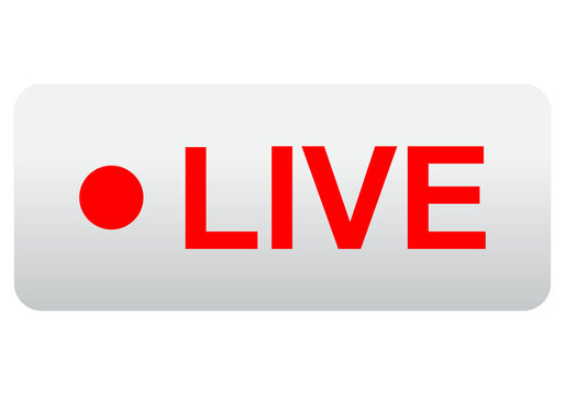 white rectangular live button